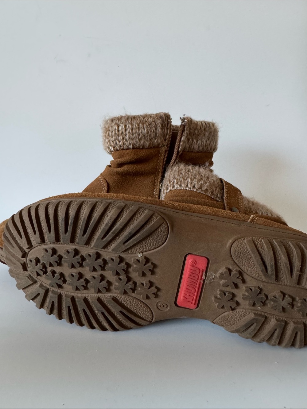 Khombu Women's Fold-Over Suede Ankle Boots - Brown - Picture 3 of 4
